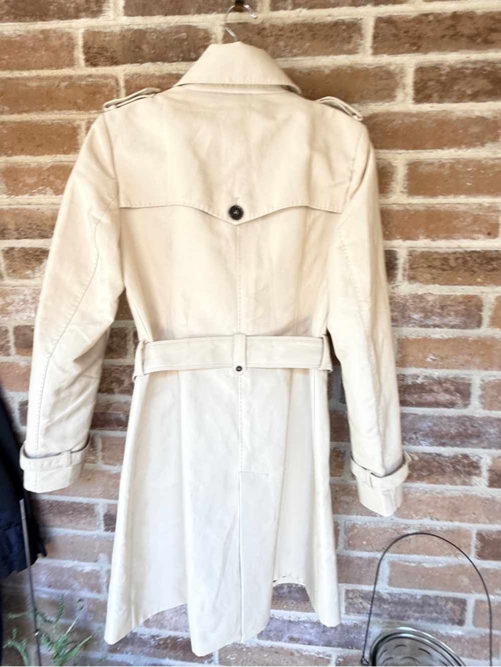 Zara Beige Double-Breasted Trench Coat with Belt - Picture 5 of 15